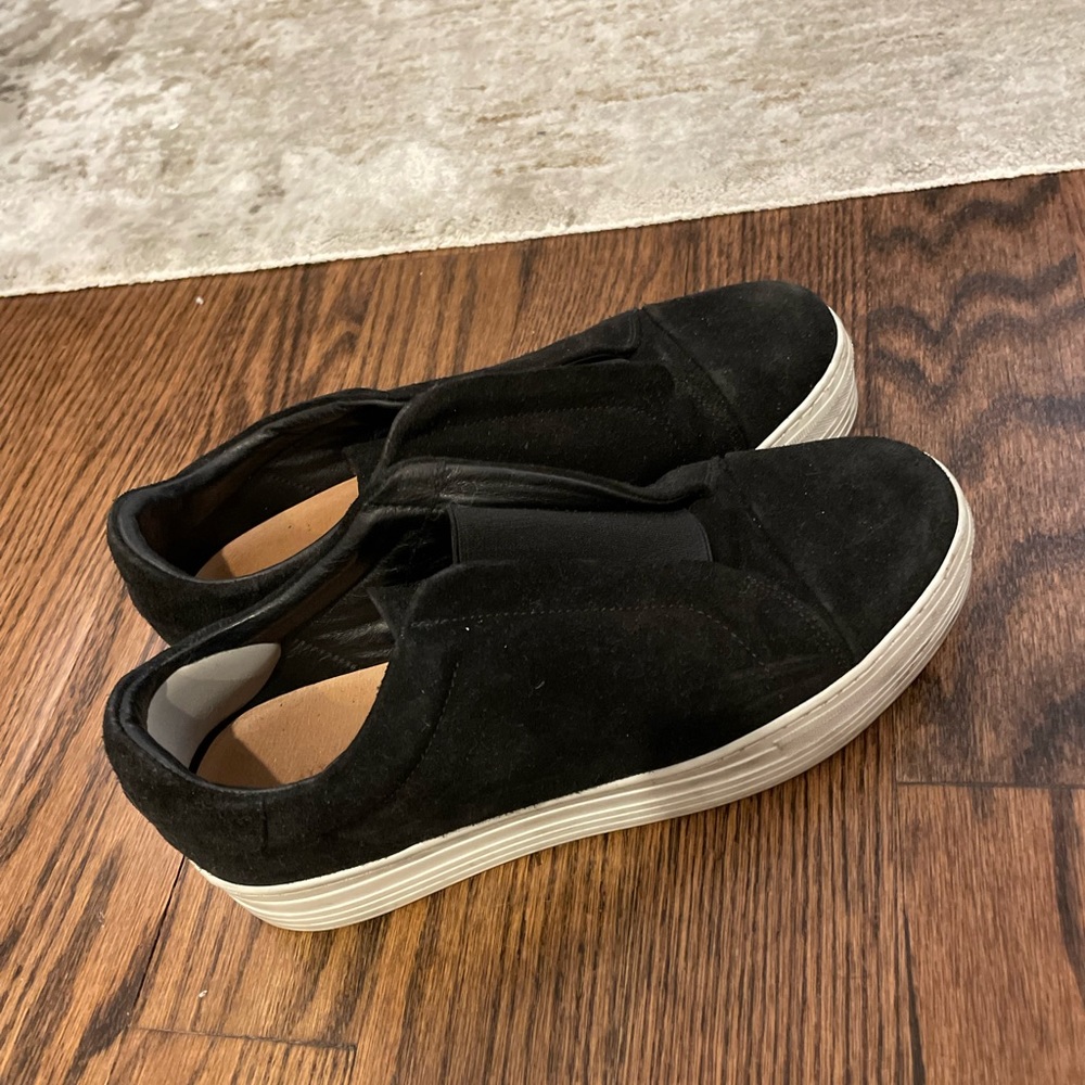 All saints black suede platform slide on sneakers size 40
